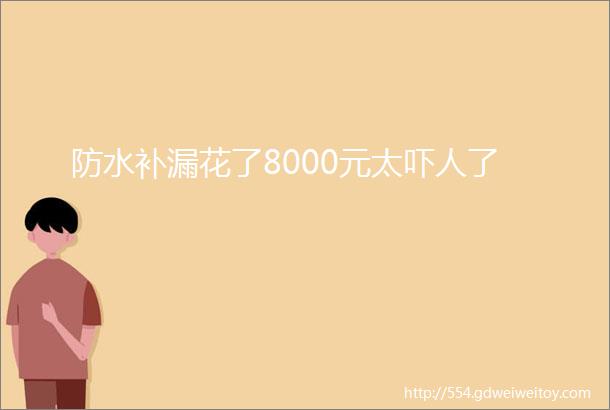 防水补漏花了8000元太吓人了